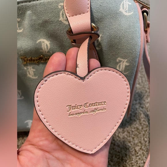 BNWT JUICY COUTURE Gothic Denim White Bestseller Fame Satchel - Picture 7 of 8